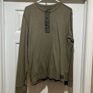 Abercrombie & Fitch men’s button up T-shirt size large green